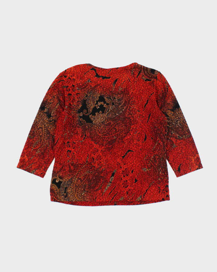 Vintage 90s Nygard Pattern V-neck Top - L