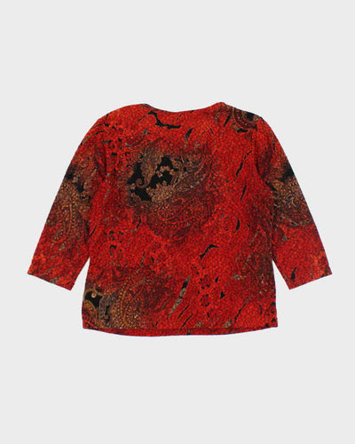 Vintage 90s Nygard Pattern V-neck Top - L