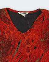 Vintage 90s Nygard Pattern V-neck Top - L