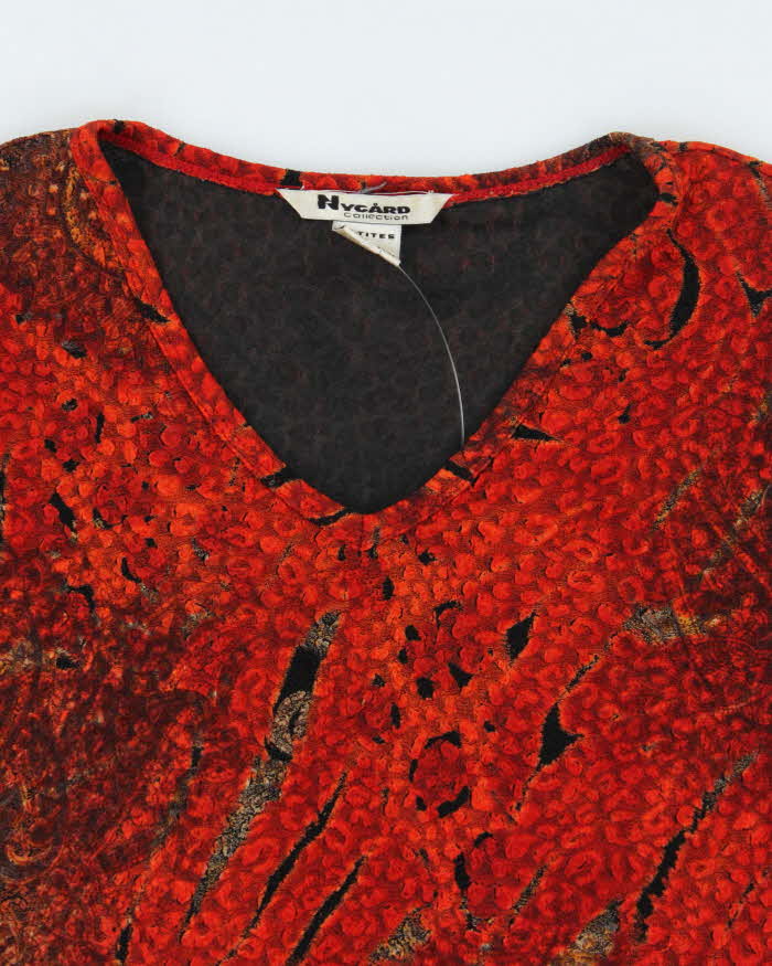 Vintage 90s Nygard Pattern V-neck Top - L