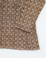 Y2k 00s Brown Sparkly Mesh Top - M