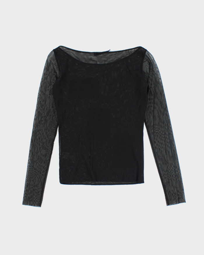 Vintage 90s Sequin Patchwork Mesh Top - S