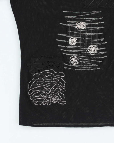 Vintage 90s Sequin Patchwork Mesh Top - S