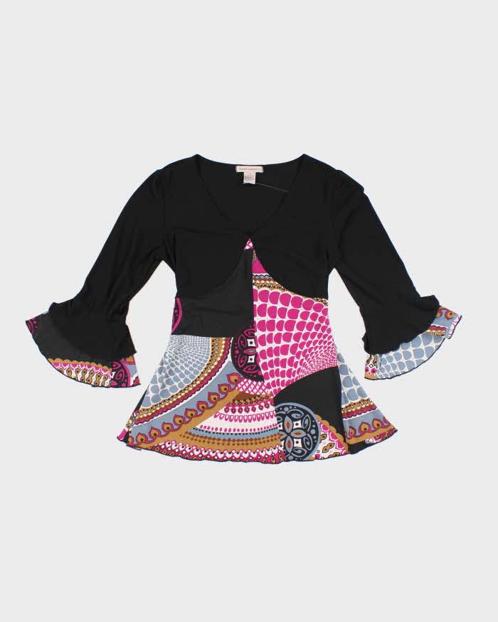 Y2k 00s Susan Lawrence Pattern Top - S