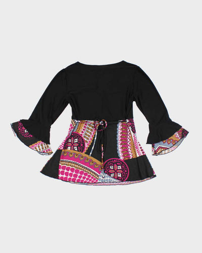 Y2k 00s Susan Lawrence Pattern Top - S