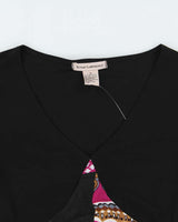 Y2k 00s Susan Lawrence Pattern Top - S