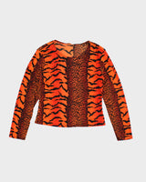 Y2k 00s Orange Animal Print Top - M