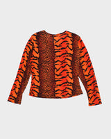 Y2k 00s Orange Animal Print Top - M