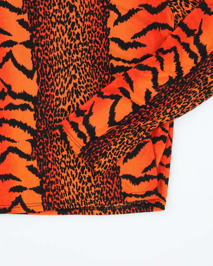 Y2k 00s Orange Animal Print Top - M