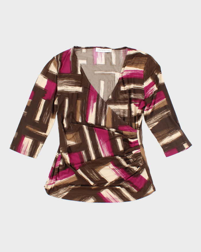 Y2k 00s Laura Petites Pattern Top - XS