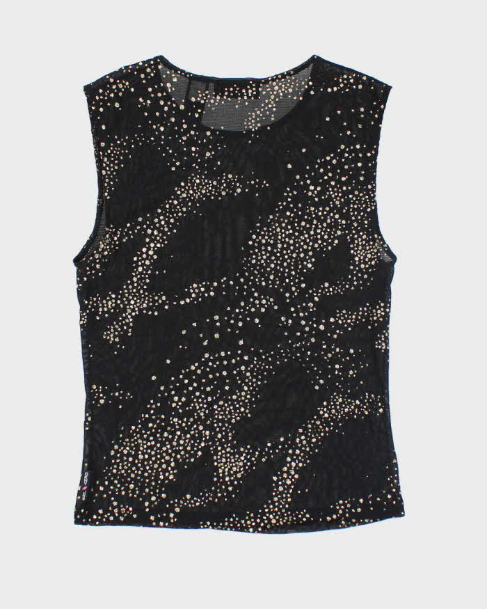 Y2k 00s DKNY Mesh Glitter Top - M