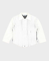Vintage 90s White Zip-Up Shirt - S