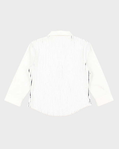 Vintage 90s White Zip-Up Shirt - S