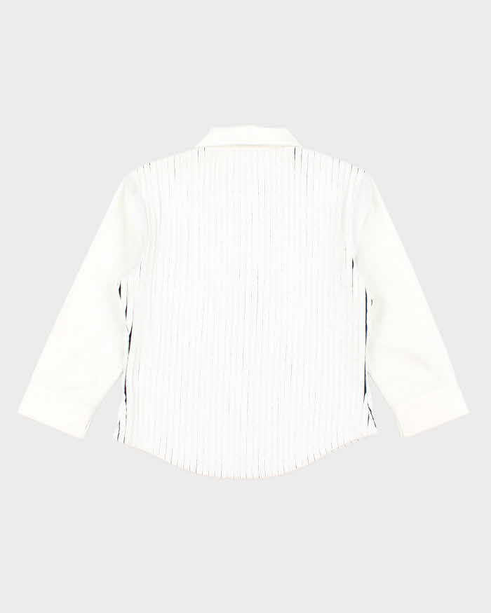 Vintage 90s White Zip-Up Shirt - S