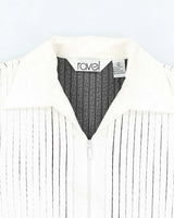 Vintage 90s White Zip-Up Shirt - S