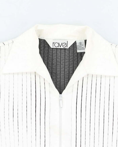 Vintage 90s White Zip-Up Shirt - S