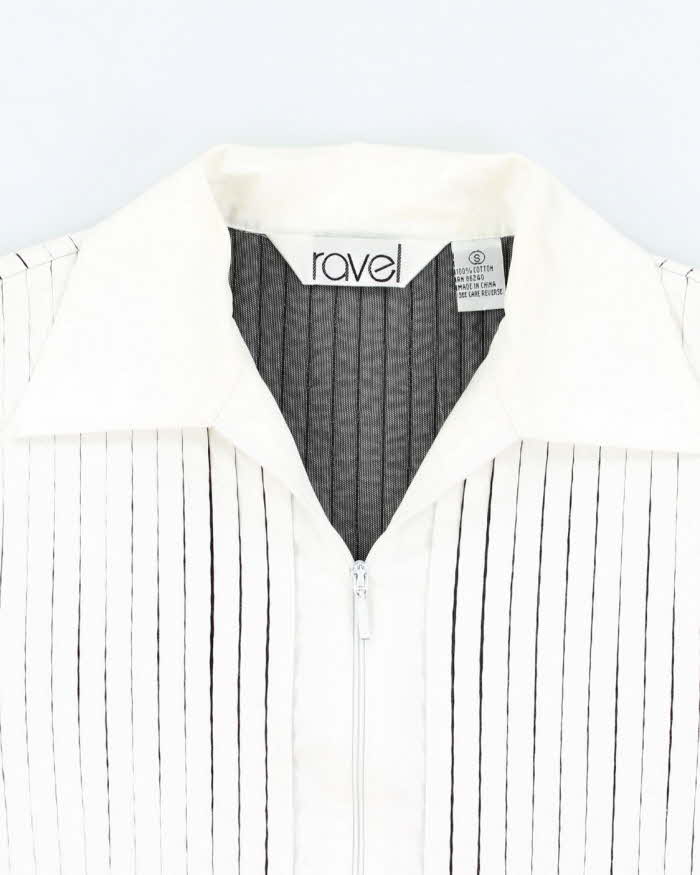 Vintage 90s White Zip-Up Shirt - S