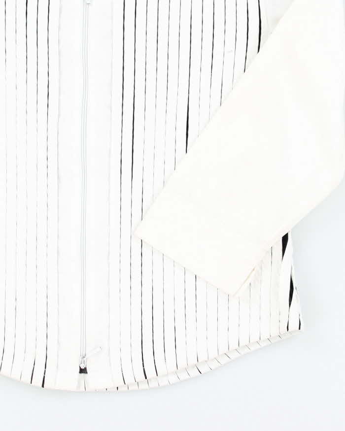 Vintage 90s White Zip-Up Shirt - S