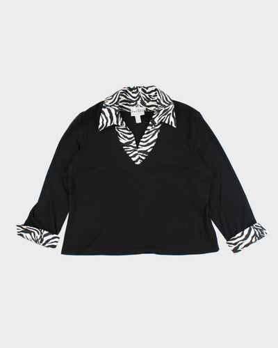 Vintage 90s Joseph Ribkoff Zebra Print Top - XL