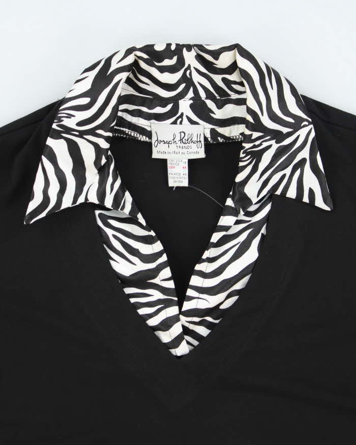 Vintage 90s Joseph Ribkoff Zebra Print Top - XL