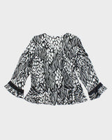 Y2k 00s Violet &amp; Claire Pattern Mesh Blouse - XL