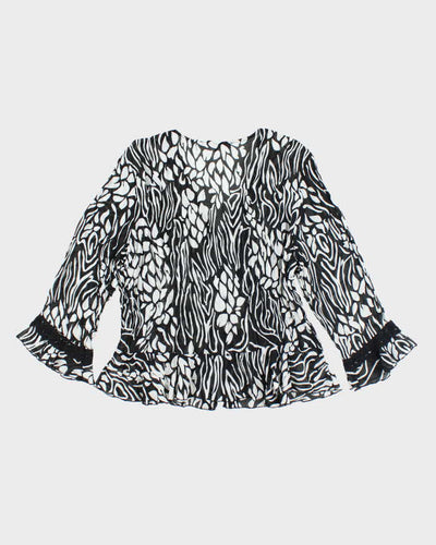 Y2k 00s Violet & Claire Pattern Mesh Blouse - XL
