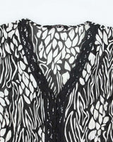Y2k 00s Violet &amp; Claire Pattern Mesh Blouse - XL
