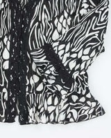 Y2k 00s Violet &amp; Claire Pattern Mesh Blouse - XL