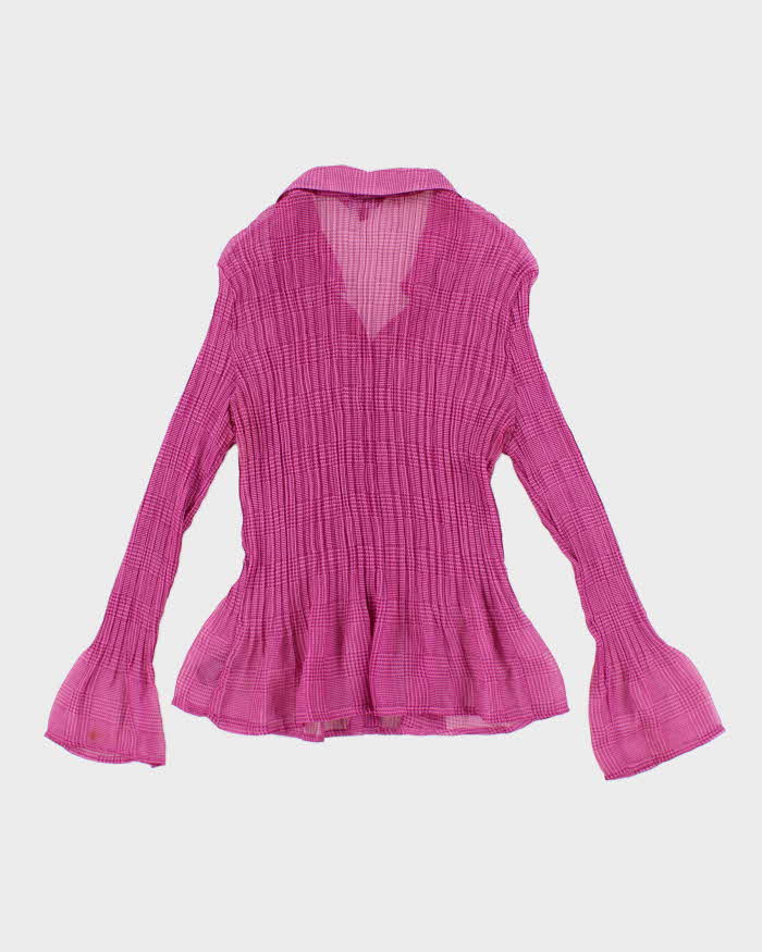 Y2k 00s Jessica Pattern Mesh Blouse - L