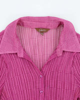 Y2k 00s Jessica Pattern Mesh Blouse - L