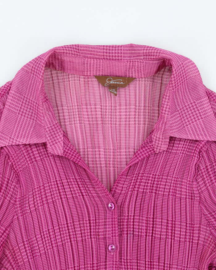 Y2k 00s Jessica Pattern Mesh Blouse - L