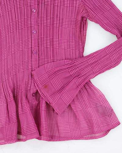Y2k 00s Jessica Pattern Mesh Blouse - L