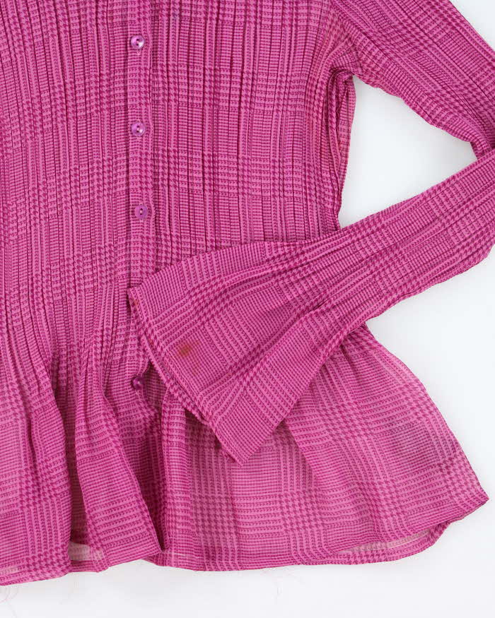 Y2k 00s Jessica Pattern Mesh Blouse - L