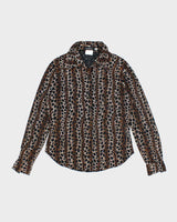 Y2k 00s Poorboy Leopard Print Mesh Blouse - M