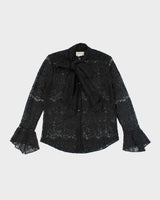 Ralph Lauren Lace Tie Neck Blouse - S