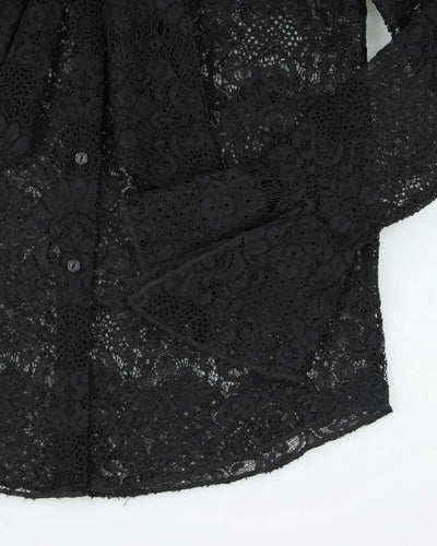 Ralph Lauren Lace Tie Neck Blouse - S
