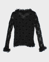 Vintage 90s Cami &amp; Lace Long Sleeve Ruffle Blouse - M