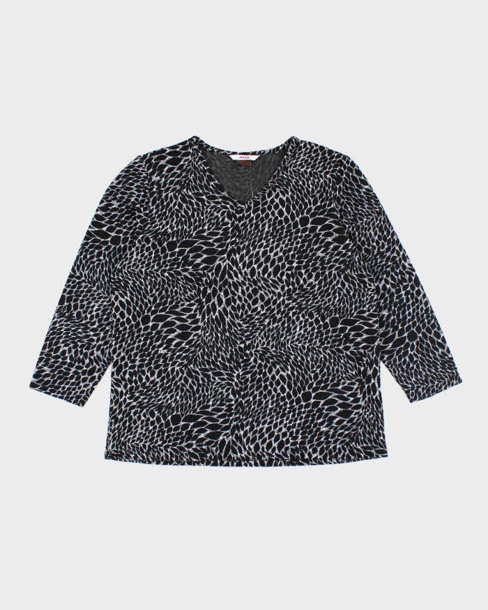 Y2k 00s Alia Pattern Long Sleeve Top - M