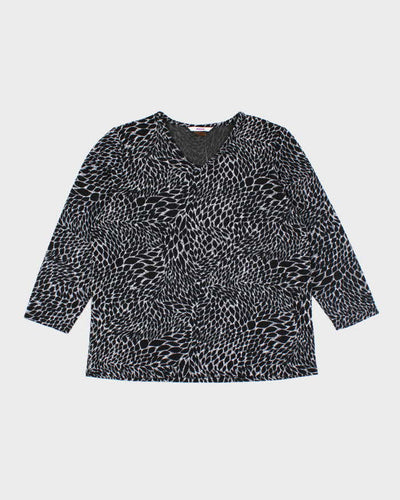 Y2k 00s Alia Pattern Long Sleeve Top - M