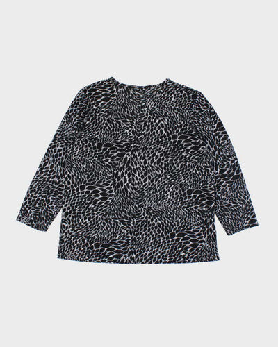 Y2k 00s Alia Pattern Long Sleeve Top - M