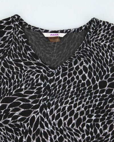 Y2k 00s Alia Pattern Long Sleeve Top - M
