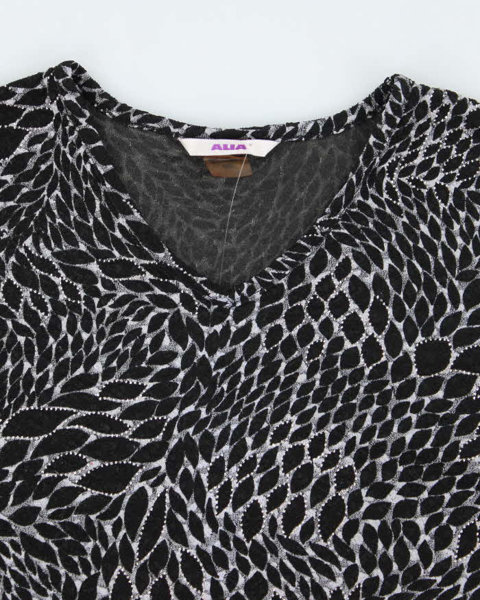 Y2k 00s Alia Pattern Long Sleeve Top - M