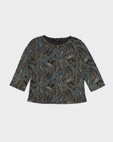 Vintage 90s Brittany Black Paisley Pattern Top - L