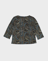 Vintage 90s Brittany Black Paisley Pattern Top - L