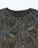 Vintage 90s Brittany Black Paisley Pattern Top - L