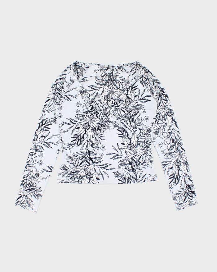 Y2k 00s Guess Floral Long Sleeve Top - M