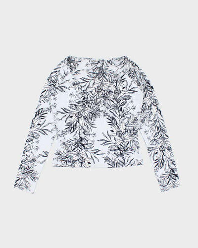 Y2k 00s Guess Floral Long Sleeve Top - M