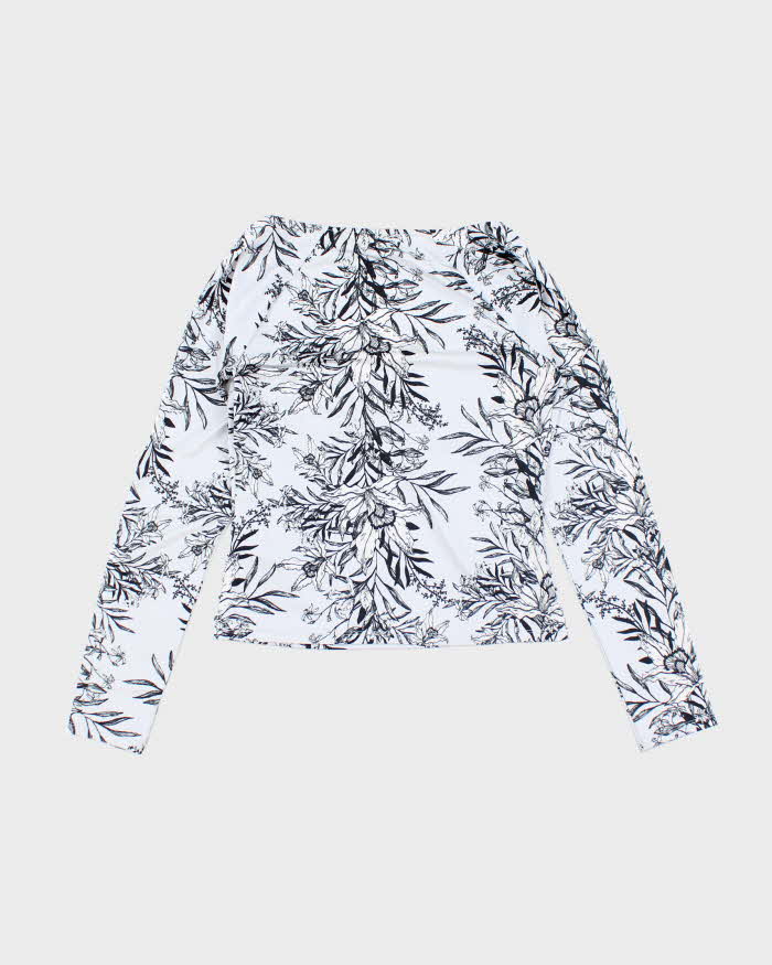 Y2k 00s Guess Floral Long Sleeve Top - M