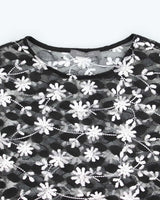Y2k 00s Suzy Shier Mesh Floral Top - M