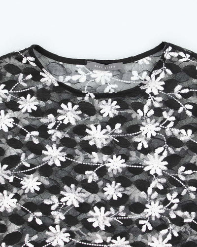 Y2k 00s Suzy Shier Mesh Floral Top - M